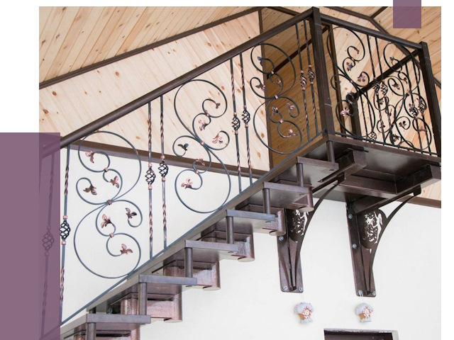 Кованые лестницы в Югорске от 79646 руб. под ключ