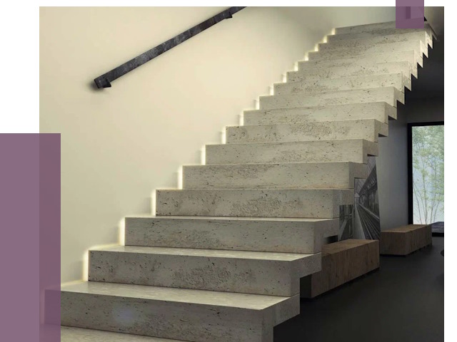 Облицовка бетонных лестниц в Югорске от 4595 руб/м2