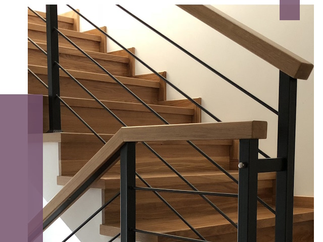 Обшивка металлической лестницы деревом в Югорске от 4340 руб.