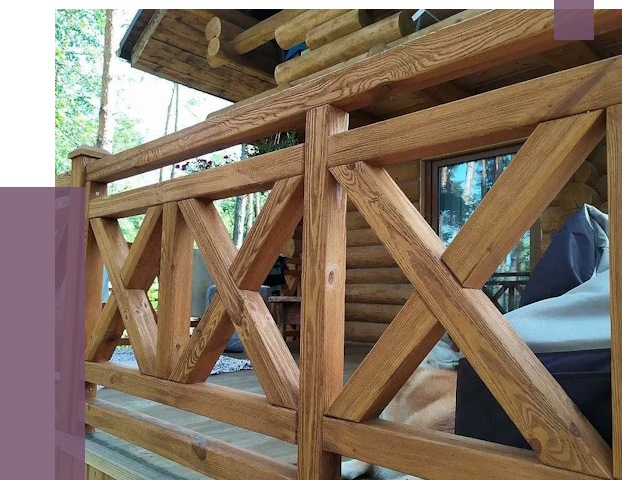 Деревянные перила под ключ в Югорске от 7658 руб. 