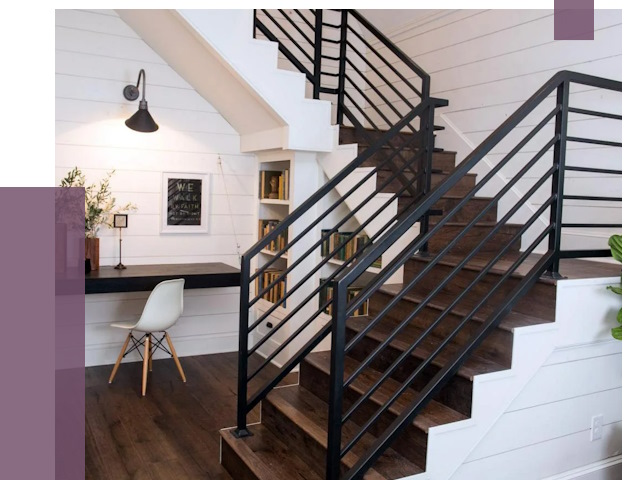 Перила для лестницы в доме в Югорске от 7403 руб. — ПРОЛЁТ-Югр