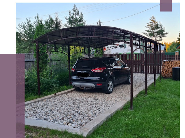 Навесы для автомобиля в Югорске от 13121 руб.  | ПРОЛЁТ-Югр