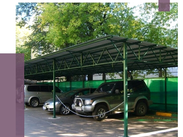 Навесы для парковки в Югорске от 80156 руб. заказать | ПРОЛЁТ-Югр