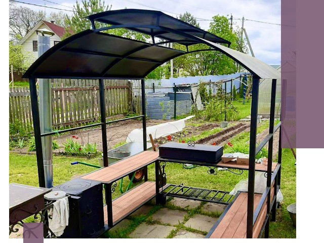 Навесы для барбекю в Югорске: изготовление, монтаж и демонтаж