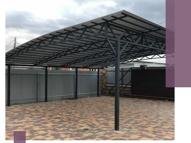 Металлические навесы под ключ в Югорске — изготовление и монтаж