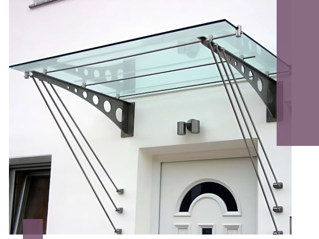 Козырьки над входом под ключ в Югорске — изготовление и монтаж