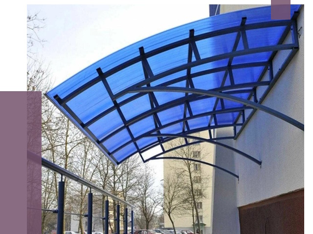 Козырьки из поликарбоната в Югорске от 4289 руб. под ключ | ПРОЛЁТ-Югр