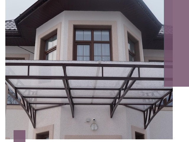 Козырьки из поликарбоната под ключ в Югорске