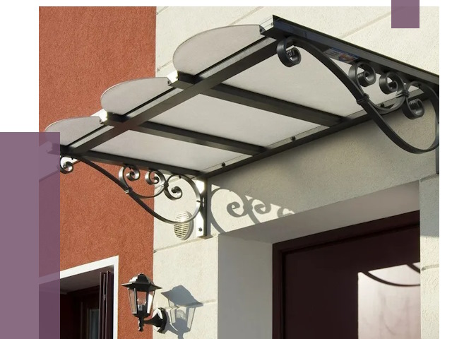 Односкатные козырьки в Югорске от 8373 руб.  | ПРОЛЁТ-Югр