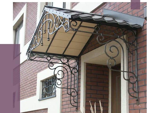 Двускатные козырьки в Югорске под ключ от 12764 руб.