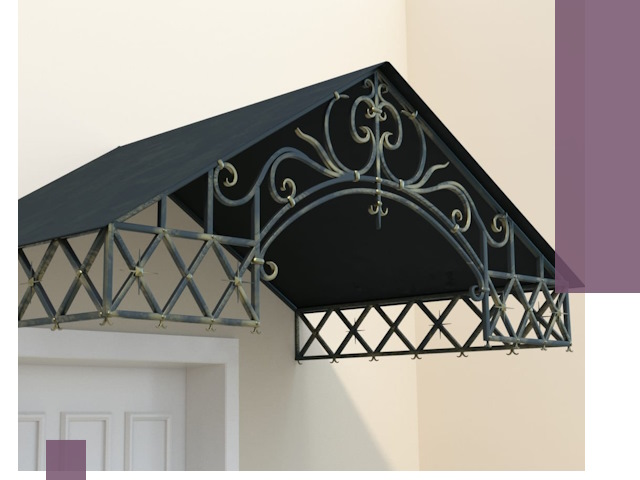 Двускатные металлические козырьки под ключ в Югорске