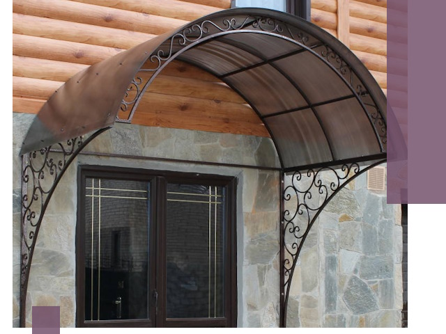 Арочные козырьки под ключ в Югорске: изготовление и монтаж